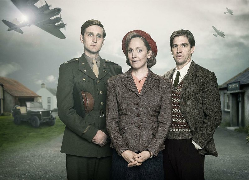 Starring in My Mother and Other Strangers on Masterpiece are (from left) Aaron Staton, Hattie Morahan and Owen McDonnell.
