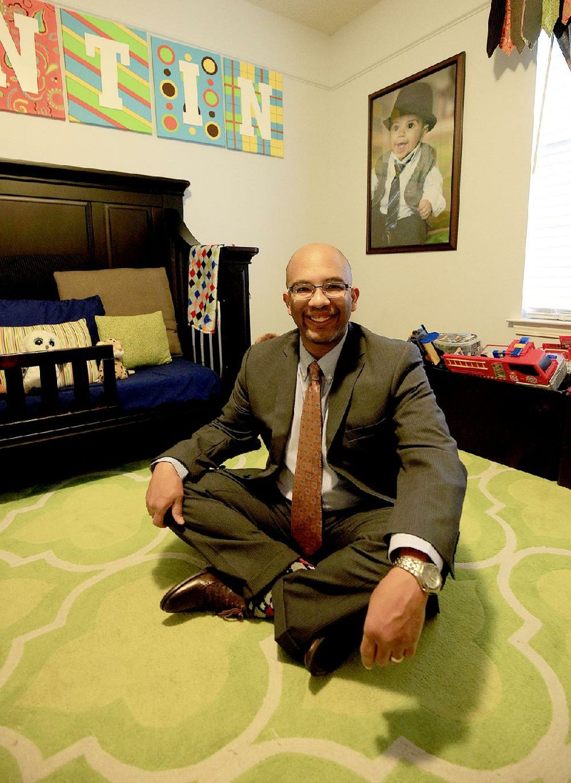 Jonathan Warren in his favorite space in his North Little Rock home. 