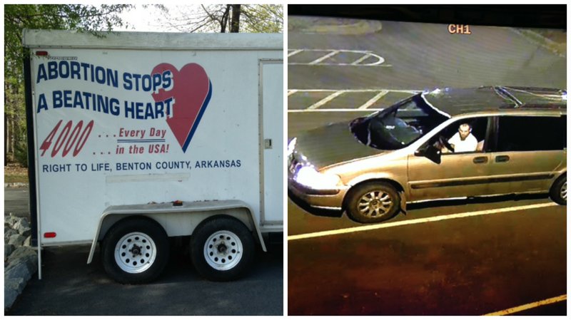 A trailer containing thousands of crosses symbolizing the number of abortions performed daily in the U.S. was stolen Monday, June 19, 2017, from Arkansas Right to Life in Little Rock.