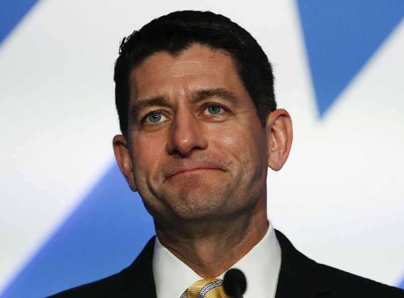 House Speaker Paul Ryan of Wis., pauses as he speaks during the National Association of Manufacturers (NAM) 2017 Manufacturing Summit in Washington, Tuesday, June 20, 2017.  