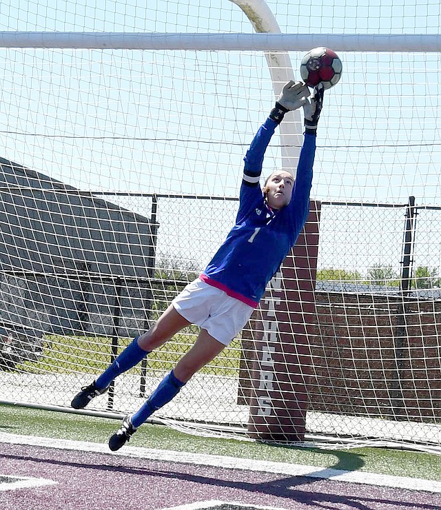 Bud Sullins/Special to the Herald-Leader Siloam Springs senior goalkeeper Anna Claire Lewis will represent the four-time Class 6A state champion Lady Panthers in the Arkansas High School Coaches Association All-Star Girls Soccer Game at 5 p.m. Wednesday at Estes Stadium on the campus of the University of Central Arkansas in Conway.
