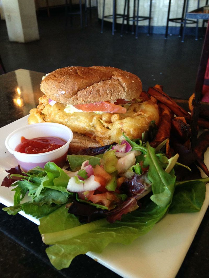 Yes, it’s vegan. The Fish Sandwich is made of fried cauliflower. 
