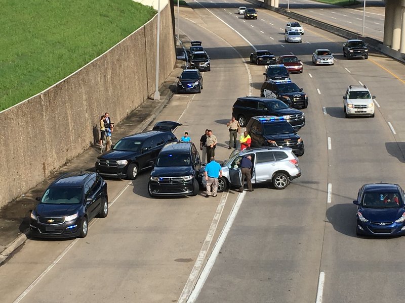 A chase Friday morning through parts of Little Rock ended in a crash on Interstate 630.