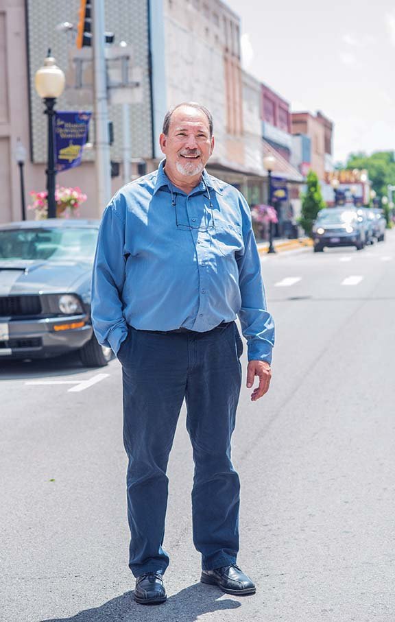 Jerry Smith, president and CEO of the Morrilton Area Chamber of Commerce and Conway County Economic Development Corp., stands downtown, where the chamber is located. He said there is a renewed interest in businesses locating downtown and that the rebirth of the Leadership Conway County program will help continue the momentum.