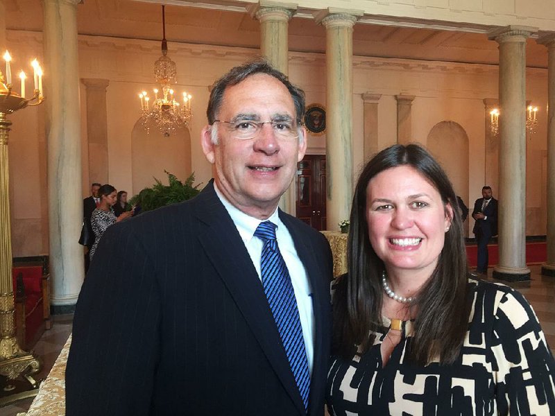 U.S. Sen. John Boozman and his former campaign manager, Sarah Huckabee Sanders, attend a bill-signing ceremony Friday at the White House. Sanders now is principal deputy White House press secretary.