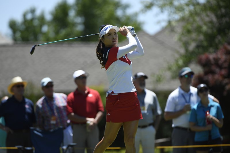 The Associated Press WINNING IN ROGERS: So Yeon Ryu, from South Korea, watches her drive on the second hole during the third round of the LPGA Wal-Mart NW Arkansas Championship at Pinnacle Country Club in Rogers Sunday.