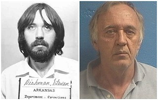 Booking photos for Steven Dishman dated Dec. 26, 1984 (left) and June, 25, 2017.