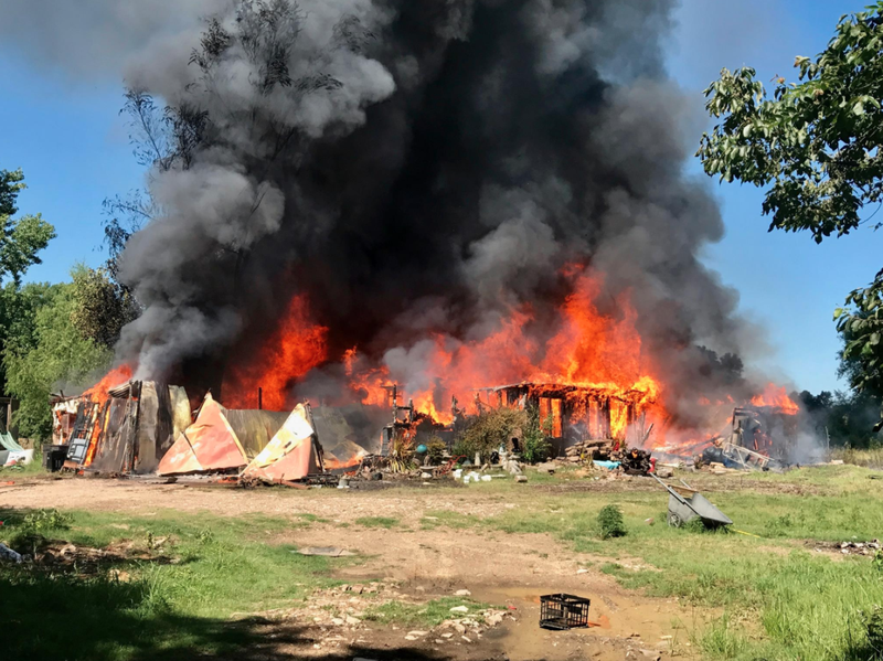 A home on Barrett Road near Pinnacle Mountain was destroyed in a fire Sunday.