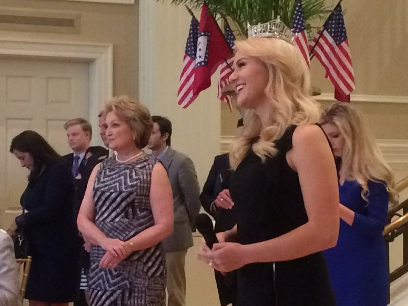 Miss America Savvy Shields attends a cabinet meeting Monday, June 26, 2017, at the Governor's Mansion. 