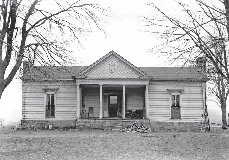 Courtesy photo Arichbald Yell — an early Arkansas stateman — built this Neoclassical house on the south side of Fayetteville and named it Waxhaws in honor of the South Carolina region where his friend President James K. Polk was born and reared. The house, probably built in the 1840s, stood atop a hill overlooking Yell's extensive farm. The house was razed in the 1960s, and the Fayetteville Senior Center is now located nearby.