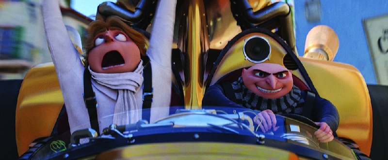 Twin brothers Dru and Gru (both voiced by Steve Carell) are reunited after decades apart in Despicable Me 3 from the French animation studio Illumination.