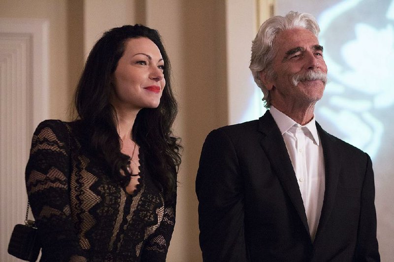 Charlotte (Laura Prepon) meets her new beau, the Westerner icon Lee Hayden (Sam Elliott) through their mutual dope dealer in Brett Haley’s The Hero.