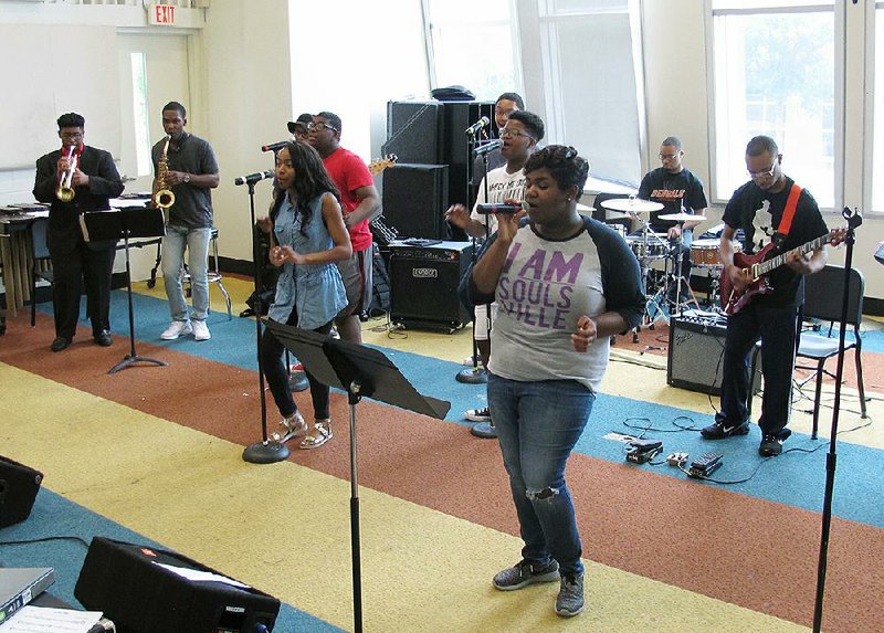 Stax Music Academy musicians rehearse on Friday in Memphis for their coming tour of Europe.
