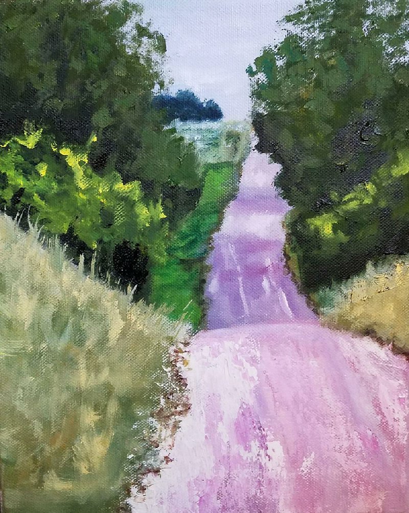 Road to Granny Vance’s House is among the oil paintings by Patricia Bueter going on display Friday at Little Rock’s Christ Episcopal Church.
