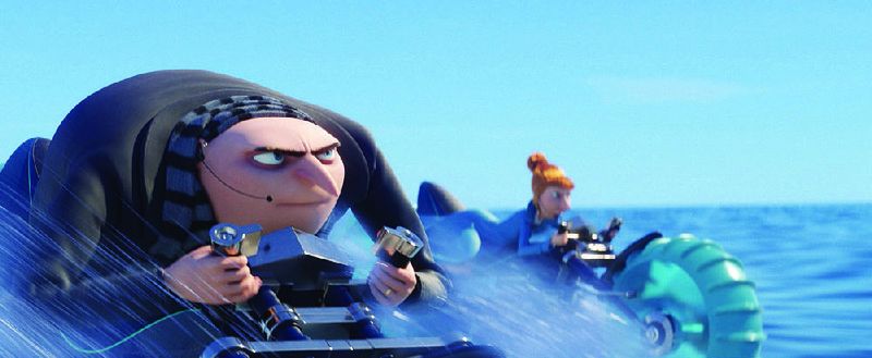 Gru (Steve Carell) and Lucy (Kristen Wiig) return in Despicable Me 3, in which former super-villain Gru rediscovers just how good it feels to be bad. The film came in first at last weekend’s box office and made about $99 million.