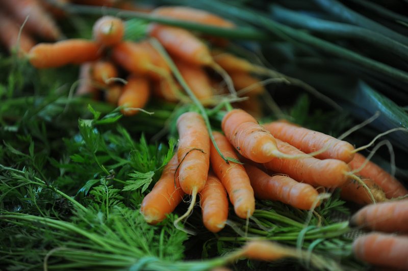 A wide variety of fresh vegetables and herbs can be found for sale at the Fayetteville Farmers’ Market.