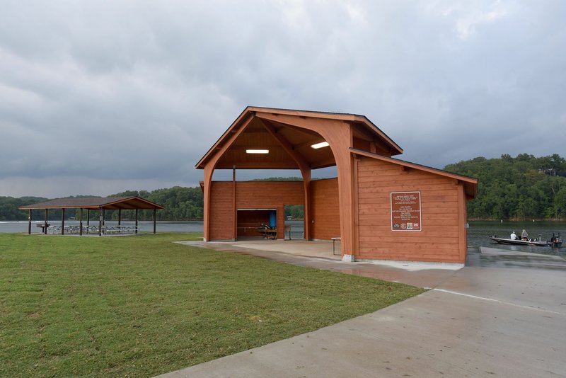The Prairie Creek fishing tournament weigh-in pavilion is ready for use. It is available to any group holding a fishing tournament by calling the Army Corps of Engineers to reserve it.