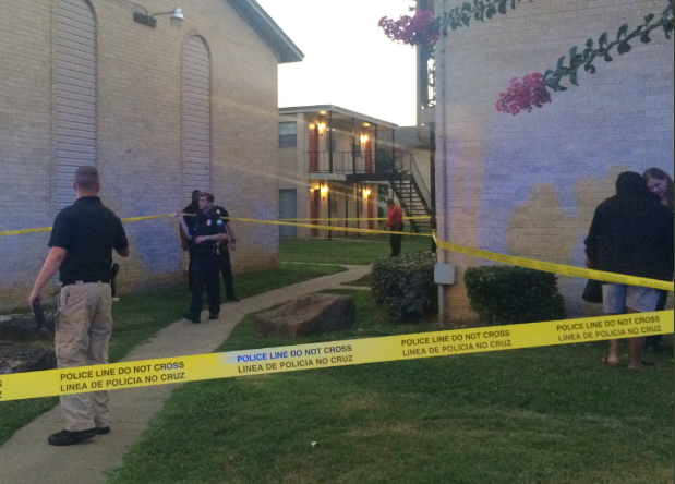 Police investigate a homicide Tuesday night at Spring Valley Apartments, 8701 Interstate 30.

