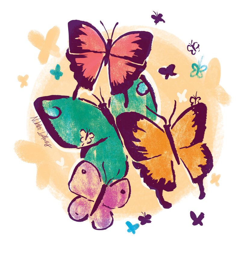 Arkansas Democrat-Gazette butterflies illustration.