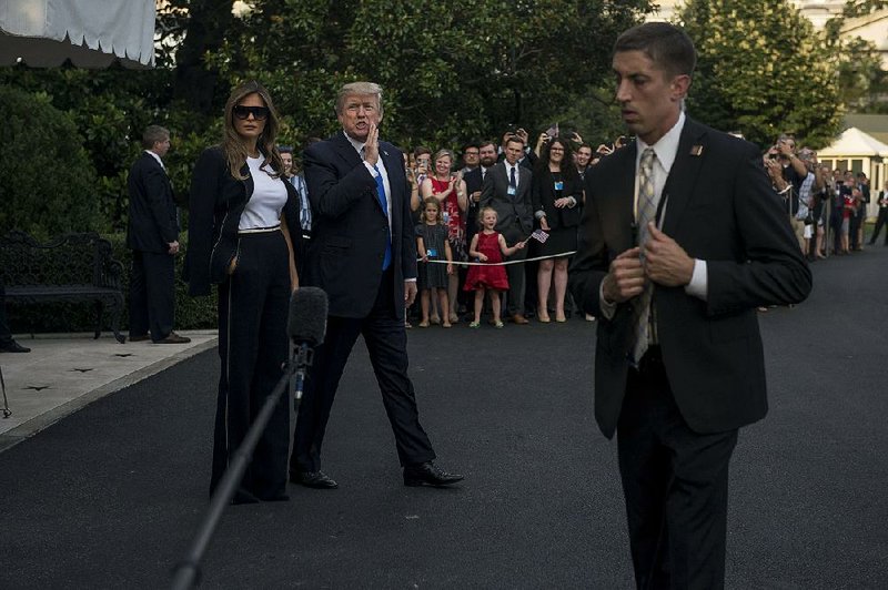 President Donald Trump and his wife, Melania, leave the White House on Wednesday for a trip to France, where Trump will be French President Emmanuel Macron’s guest of honor for Bastille Day celebrations. 
