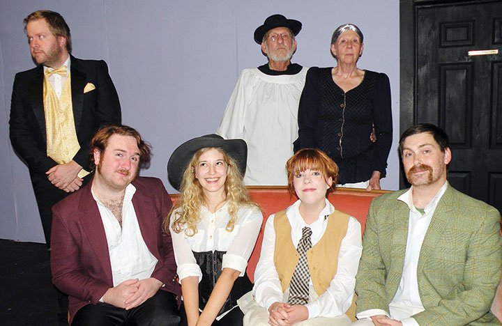 The Conway Community Arts Association and The Lantern Theatre will present Oscar Wilde’s comedy The Importance of Being Earnest on Thursday through July 30. Among the cast members are, seated, from left, Trent Reese appearing as Algernon Moncrieff, Kathy Busch as Cecily Cardew, Darby Burdine as Gwendolen Fairfax and Shua Miller as Jack Worthing; and back row, Shane Atkinson as Lane, Len Schlientz as the Rev. Canon Chasuble and Jennie Denniston as Miss Prism. Not shown are Stephen Perry, who plays Merriman, and Actor X, who plays Lady Bracknell.