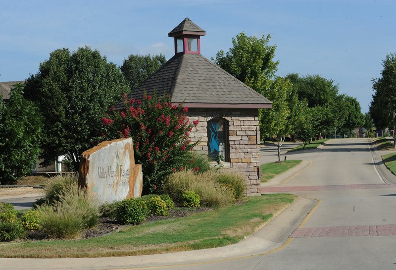 A sign marks the entrance Aug. 25 to the Valley View Estates subdivision in Farmington.