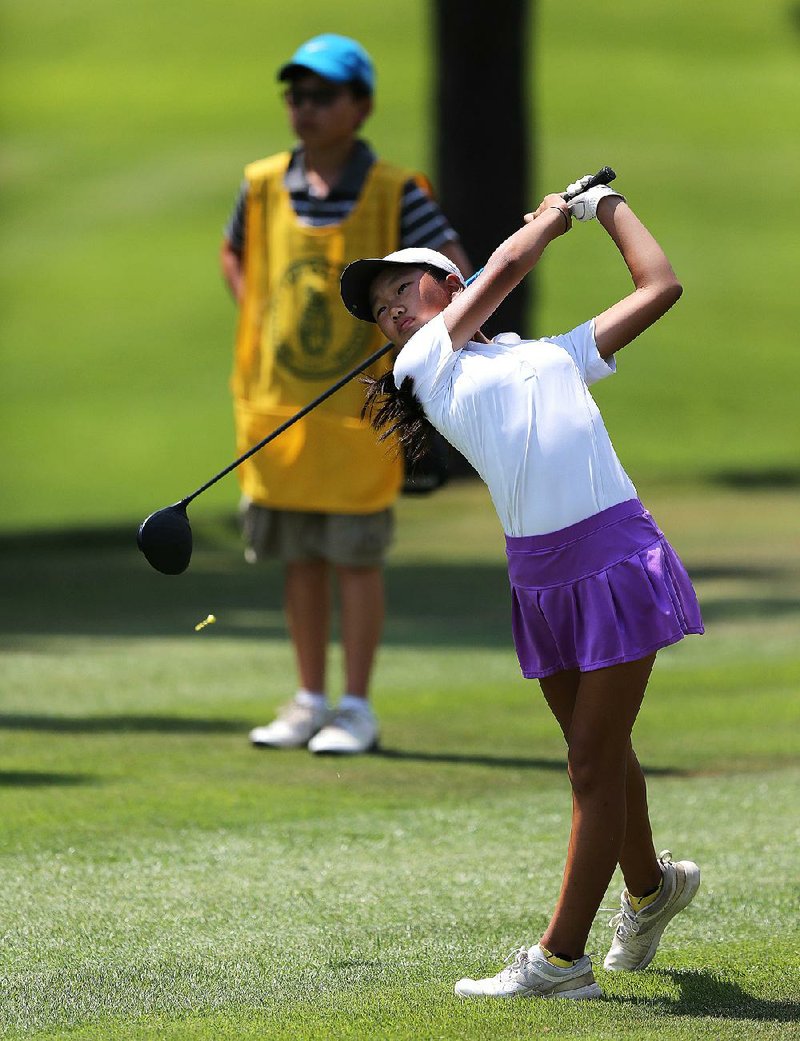 Mackenzie Lee of North Little Rock beat defending champion Brooke Matthews at the ASGA Junior Match-Play Championship on Wednesday and advanced to face Elizabeth Moon in today’s championship match. 