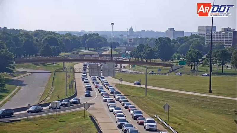 An accident on eastbound lanes of Interstate 30 at Broadway in North Little Rock left traffic at a standstill Friday, July 21, 2017, according to the state Highway and Transportation Department.