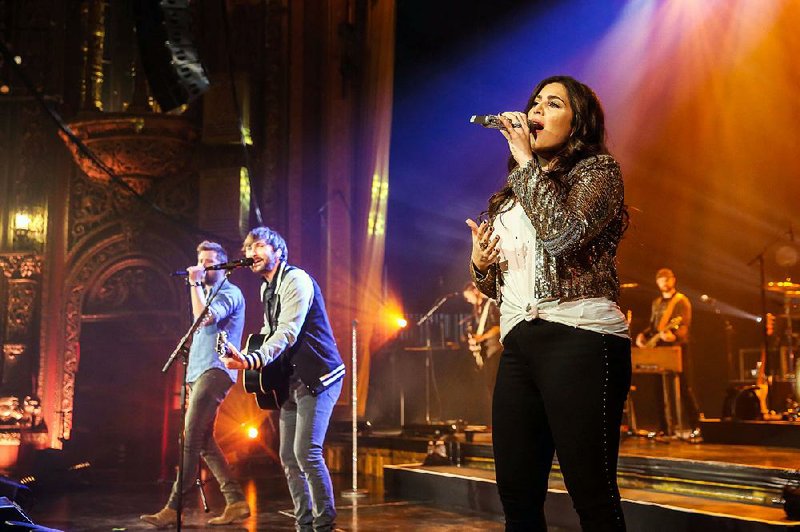 Lady Antebellum performs from its recent album Heart Break on big screens Tuesday in Little Rock and Fayetteville.
