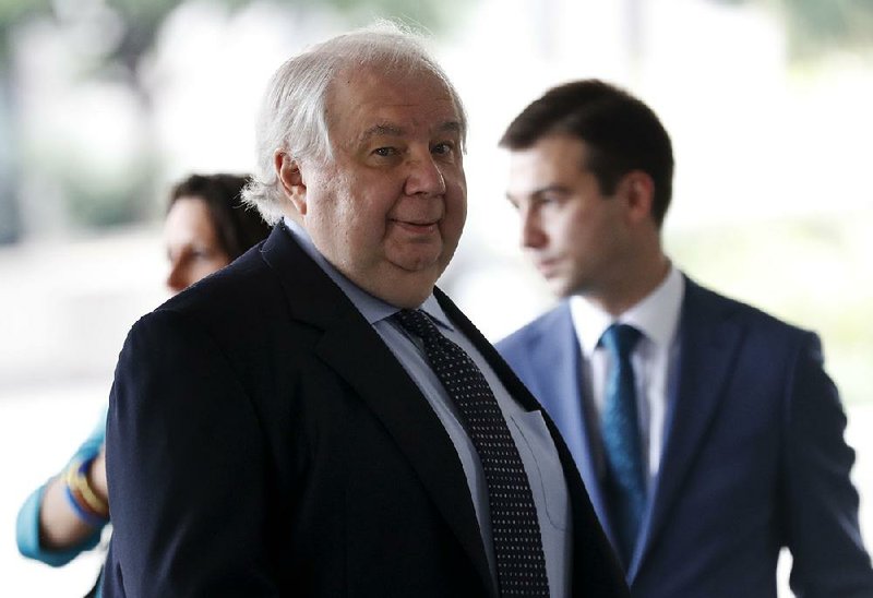 Russian Ambassador to the U.S. Sergey Kislyak arrives at the State Department in Washington, Monday, July 17, 2017, to meet with Undersecretary of State Thomas Shannon. 