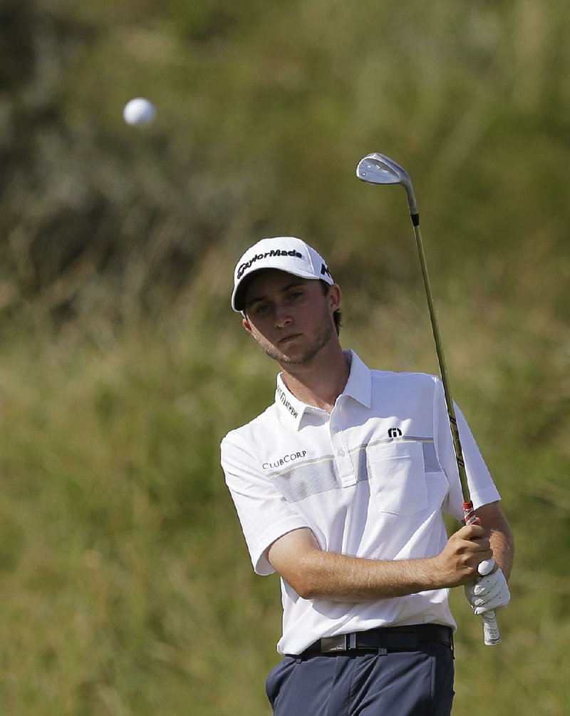 Austin Connelly, 20, who earned his way into the British Open through a 36-hole qualifier, is tied for third with a 5-under-par 205 after shooting a 66 in Saturday’s third round.  

