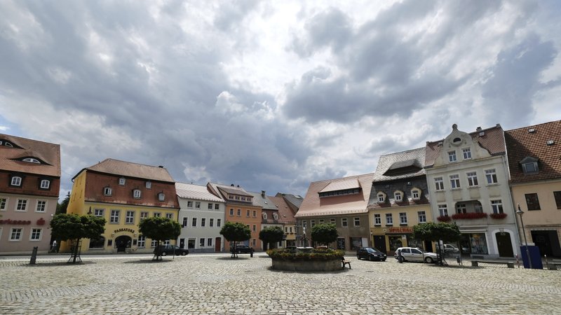 The market place in Pulsnitz near Dresden photographed on Saturday, July 22, 2017. 