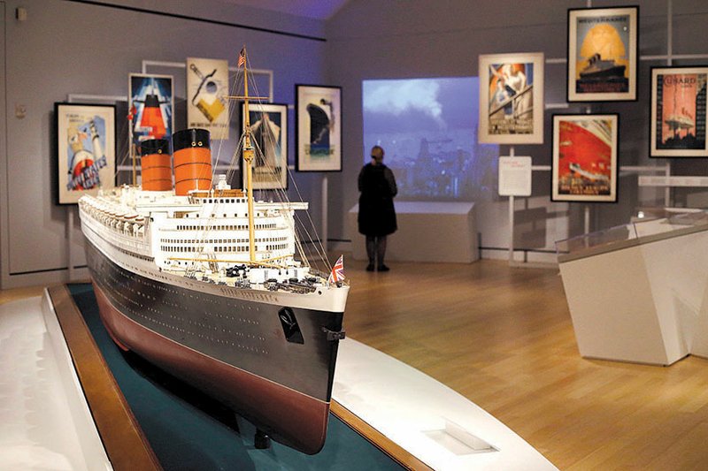 Advertisements, ship models and newsreel footage flesh out “Ocean Liners: Glamour, Speed, and Style” at the Peabody Essex Museum in Salem, Mass. The exhibit pays homage to the ocean liner era. 