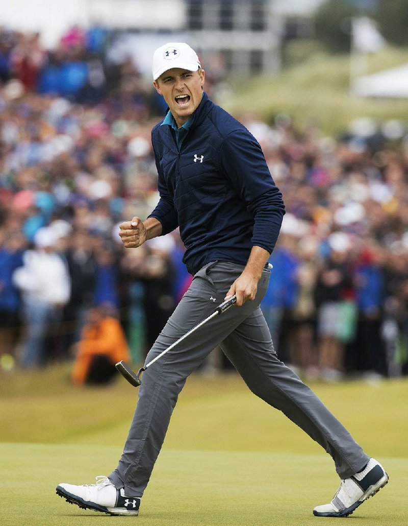 Jordan Spieth had four bogeys through the first nine holes of the final round of the British Open on Sunday, but the 23-year-old rebounded to close with a 1-under 69 to hold off Matt Kuchar and win the third major championship of his career.