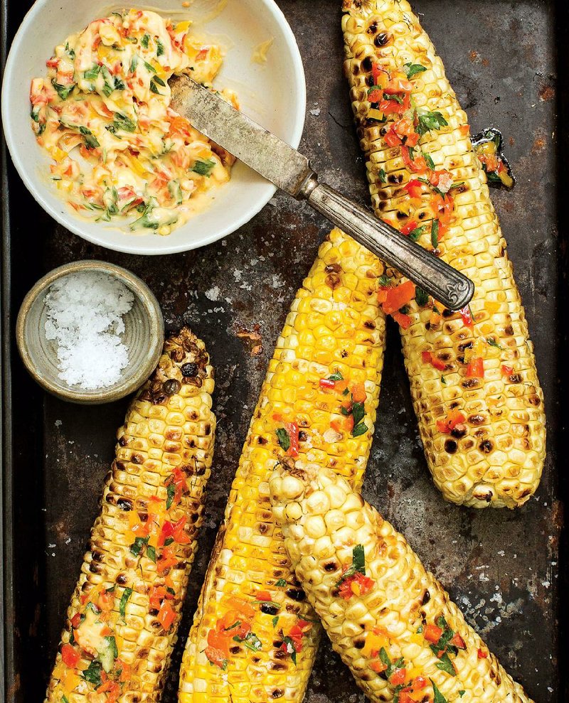 Grilled Corn-on-the-Cob With Confetti Pepper Butter 