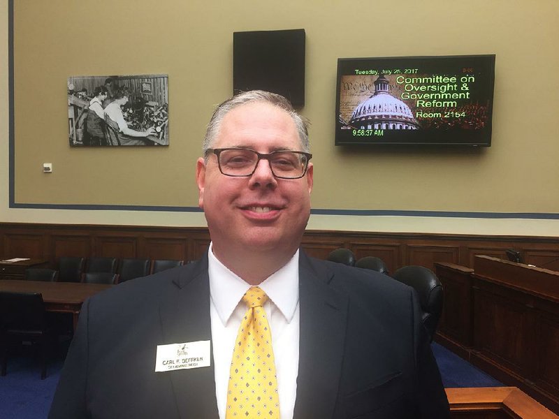 Fort Smith city administrator Carl Geffken testified before two House subcommittees Tuesday in Washington.