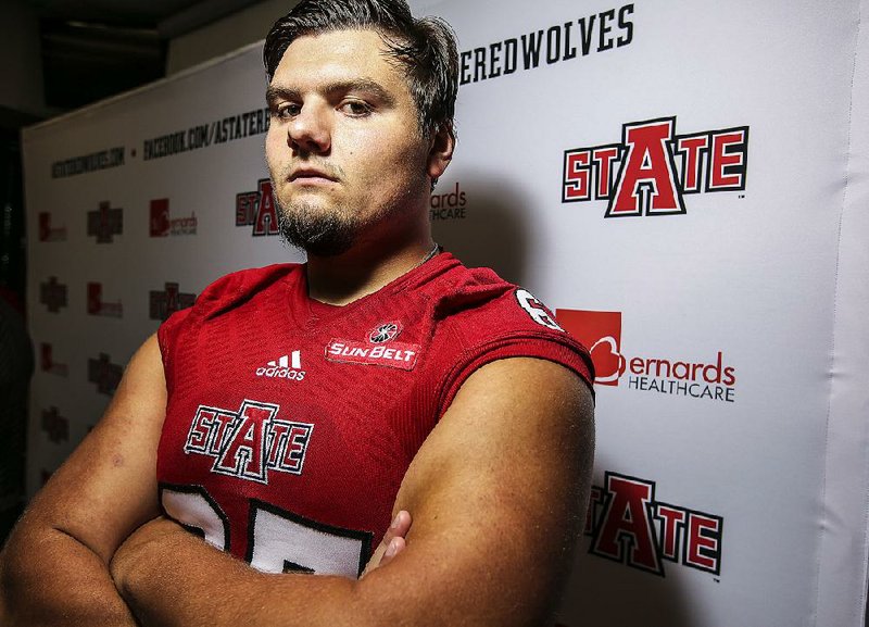 Sophomore Troy Elliott started two games for Arkansas State, but he has the most starting experience among the Red Wolves’ offensive linemen entering this season.