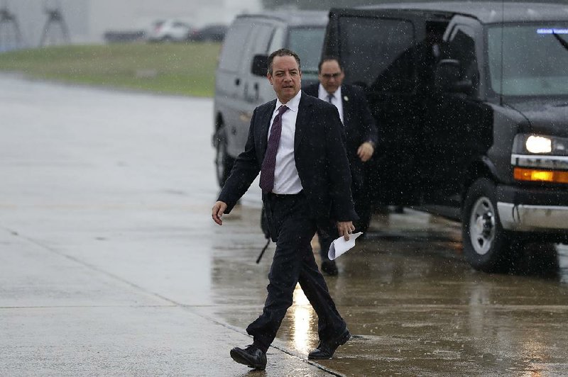 Reince Priebus heads to Air Force One on Friday at Andrews Air Force Base in Maryland. 