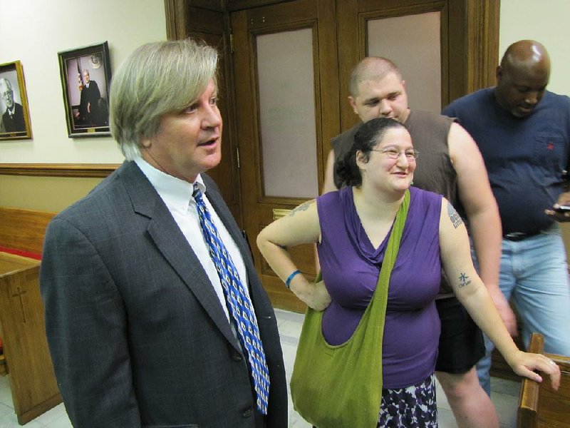 David Couch (left), the Little Rock-based lawyer who sponsored the voter-approved Arkansas Medical Marijuana Amendment, is shown in this file photo. 
