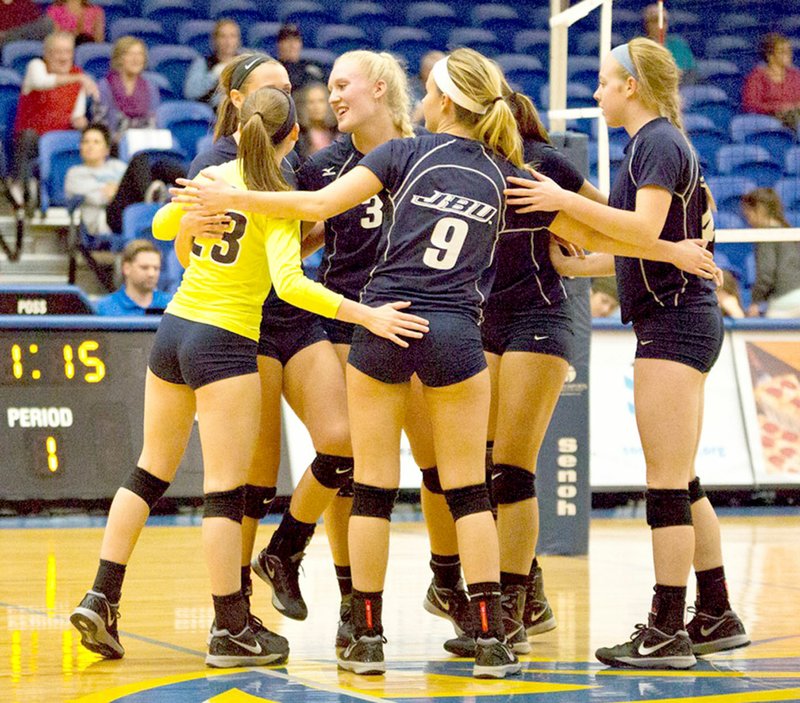 Photo courtesy of JBU Sports Information The John Brown University volleyball team received a 2016-17 Team Academic Award by the American Volleyball Coaches Association, the organization announced on Monday, July 24. The Golden Eagles open their season on Aug. 25 at a tournament at Oklahoma Wesleyan.