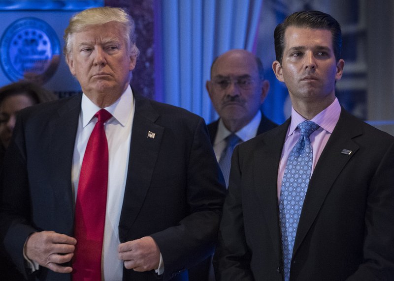 President-elect Trump and his son Donald Trump Jr. at a news conference at Trump Tower in New York on Jan. 11.