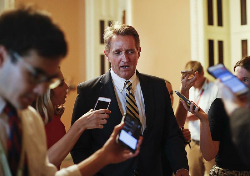 Sen. Jeff Flake , R-Ariz., shown July 13, said Tuesday on MSNBC’s Morning Joe that “conservatism has become being mean or loud, and you can’t enact conservative policy if you act that way.” 