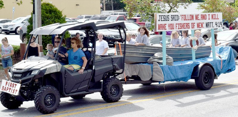 Photo by Mike Eckels First Baptist of Decatur&#8217;s float entry in the Decatur Barbecue Parade won first place in the float contest Aug. 6, 2016. This year the Barbecue Parade was moved to 1:30 p.m. August 5 in downtown Decatur.