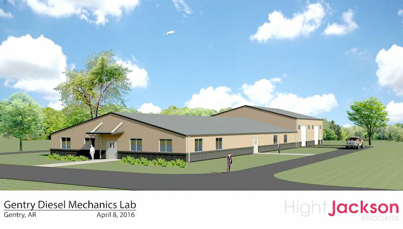Hight Jackson Drawing Above is a conceptual drawing of the diesel mechanic lab and classroom facility now being completed at Gentry High School.
