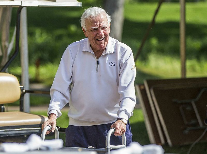 Former Notre Dame football coach Ara Parseghian, shown in 2016, died Wednesday. Parseghian, who coached the Fighting Irish to national championships in 1966 and 1973, was 94.
