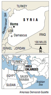 A map showing Syria.