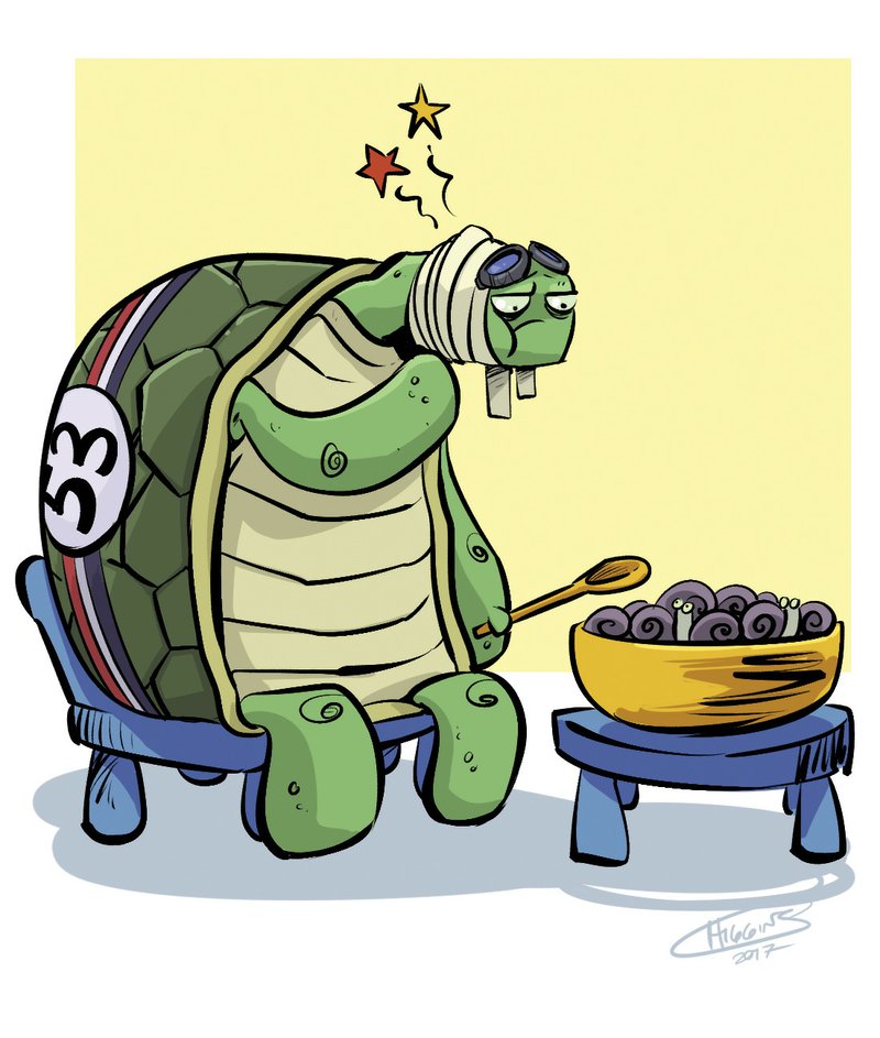 Arkansas Democrat-Gazette turtle pain illustration.