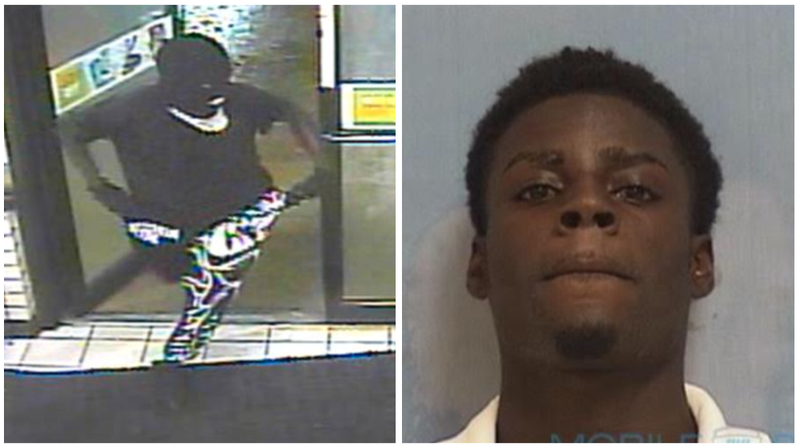 Left: Footage from an armed robbery at a Texarkana EZ Mart. Right: Lamarcus Henderson.