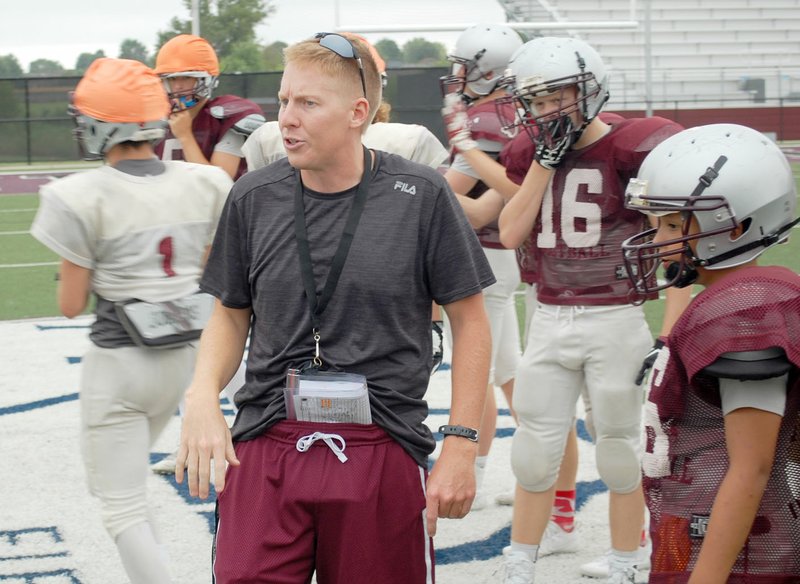 Graham Thomas/Herald-Leader Cole Harriman is one of Siloam Springs&#8217; newest assistant football coaches for the 2017 season.