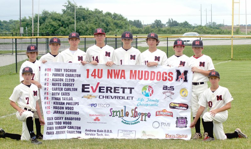 Billy Don Cates Special to the Enteprise-Leader Jarren Sorters, then 14 (second from left), poses when his NWA Muddogs team during a tournament at Kansas City June 26, 2015. Jarren had suffered a broken foot in Nov. 2013 and began complaining of pain shortly after the tournament. He was diagnosed with sarcoma, a form of childhood cancer, and had a leg amputated in Oct. 2014. Jarren went on peacefully in his sleep nearly a year ago at his home at Prairie Grove Aug. 11, 2016. His family keeps his memory alive while raising funds to fight childhood cancer with the Play4Jarren Foundation.